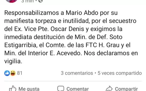 Efra�n da como confirmado secuestro y responsabiliza al Gobierno