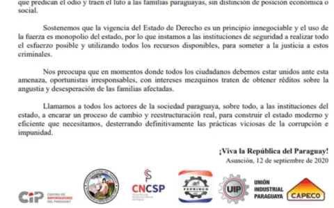 Empresariado condena �actos de terrorismo�