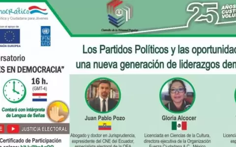 Conversatorio sobre "Juventudes en Democracia" se realiza hoy