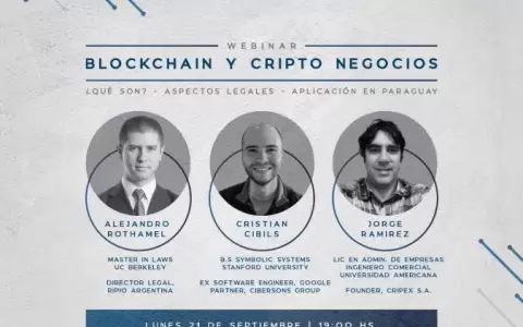 Realizar�n webinar sobre alcances legales de Cripto Negocios en Paraguay