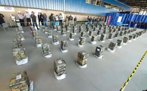 Megacargamento de coca�na es incinerado en fosa