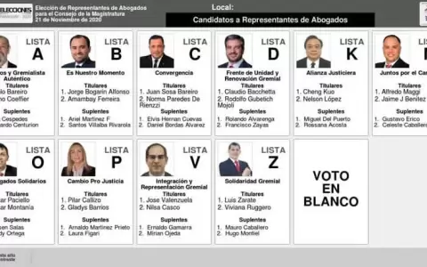Dan a conocer modelo de pantalla de votaci�n para Elecciones de Abogados