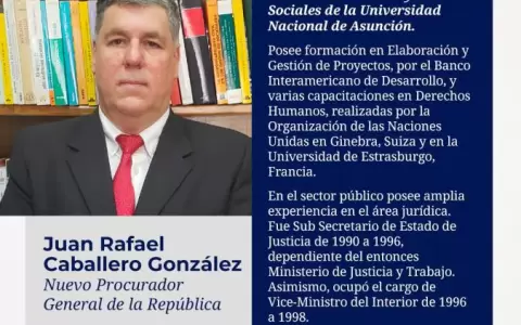 Juan Rafael Gonz�lez es nombrado nuevo Procurador de la Rep�blica