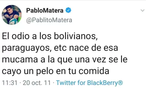 Uni�n Argentina de Rugby retira capitan�a a Pablo Matera por comentarios racistas y xen�fobos