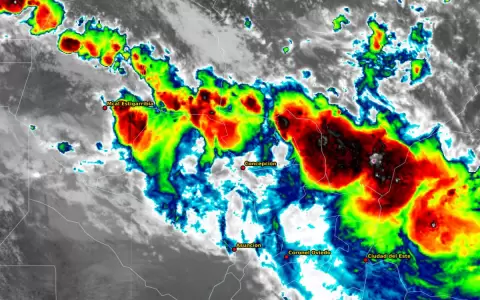 Lluvias con tormentas el�ctricas, vientos  y probable ca�da de granizos.