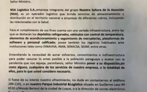 Sector privado ofrece servicio log�stico para vacunas de manera gratuita
