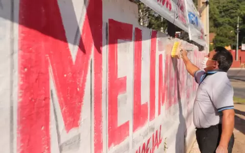 Ante denuncia ciudadana, retiran propaganda electoral extempor�nea en Lambar�