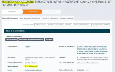 En medio del colapso del sistema p�blico, Presidencia licita seguros VIP por US$ 12 millones