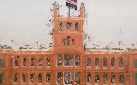 "�conos del Paraguay en �andut�" en la Manzana de la Rivera