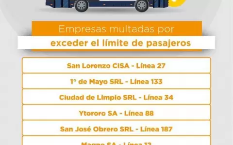 Multa a 6 empresas del transporte p�blico