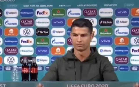 Ronaldo se muestra en contra de bebida que auspicia la Eurocopa