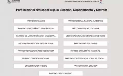 Simulador con precandidatos oficiales, disponible en p�gina web del TSJE