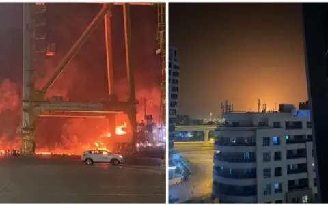 Fuerte explosi�n desat� un incendio en el principal puerto de Dubai