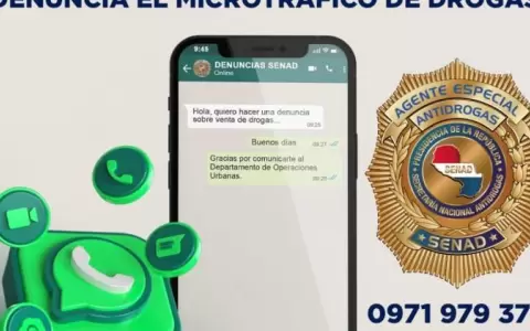 En un solo d�a, Senad recibi� 800 denuncias v�a whatsapp contra microtraficantes