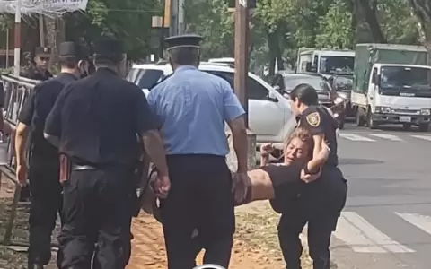 Doctora se encadena tras ser sacada a rastras de Mburuvicha R�ga