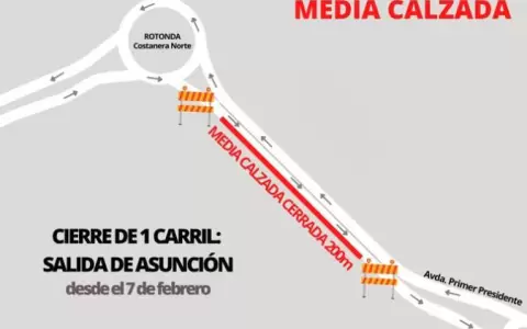 Puente H�roes del Chaco: cierran media calzada de la Costanera Norte