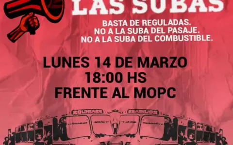 Convocan a protestar contra suba del combustible frente al MOPC este lunes