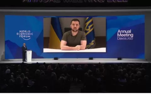 Desde el Foro Econ�mico Mundial, Zelenski pide m�s sanciones a Rusia
