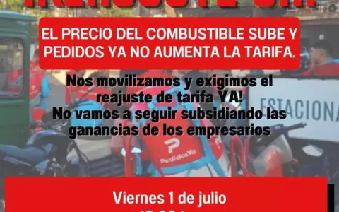Convocan a deliverys a manifestarse hoy frente a PedidosYa