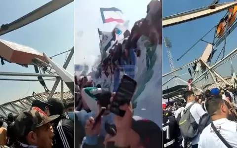 Colaps� el techo de una tribuna repleta de hinchas de Colo-Colo