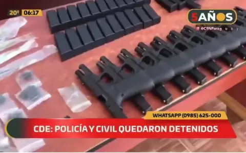 Polic�a y civil quedaron detenidos por transportar armas sin documentaciones
