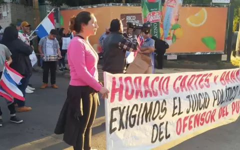Manifestantes exigieron que Honor Colorado retire apoyo a defensor del Pueblo