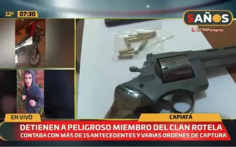 Detuvieron a peligroso delincuente, miembro del Clan Rotela