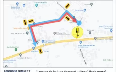 Clausuran ruta PY02 en el cruce ruta Ypacara� - Piray� por obras de drenaje