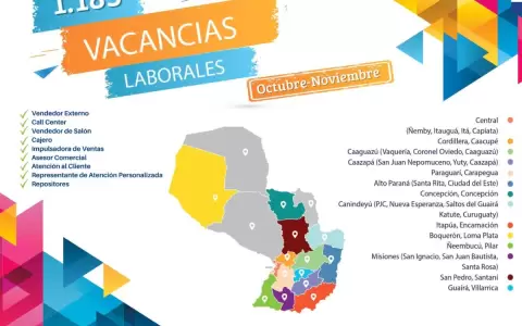 Disponen de unas 1.000 vacancias laborales en todo el pa�s