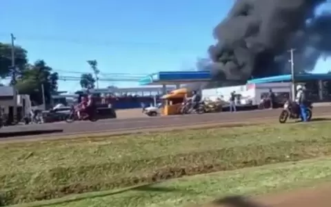 Registran incendio de estaci�n de servicios en Alto Paran�