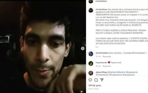 M�sico denuncia agresi�n por parte de polic�as y pedido de G. 5 millones para liberarlo