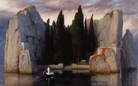 Victoria Verlichak frente a "La isla de los muertos", de Arnold B�cklin