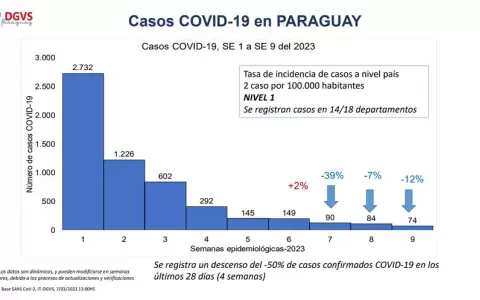 Covid-19: Paraguay experimenta nueve semanas de descenso sostenido de casos