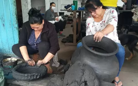 Mujeres ceramistas exponen el arte del "�ai'?po" en la Alianza Francesa