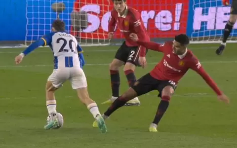 Julio Enciso fue una pesadilla para Casemiro en la victoria del Brighton