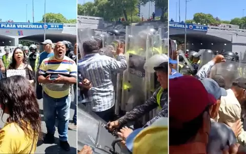 Venezuela: choques entre polic�as y trabajadores en Caracas en una nueva protesta por salarios dignos