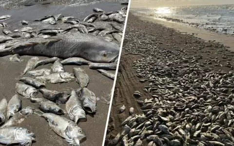 Decenas de miles de peces muertos aparecen en una playa de Texas