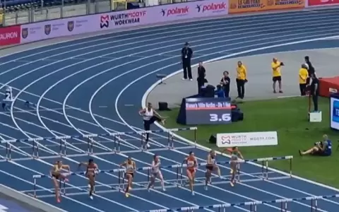 Ins�lito: campeona de martillo corri� los 100 metros con vallas