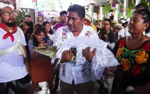 Alcalde se casa con caim�n en ritual ancestral de M�xico: �Nos queremos, eso es lo importante�