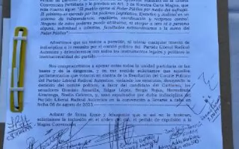 Liberales exigen la expulsi�n de senadores por respaldar al cartismo