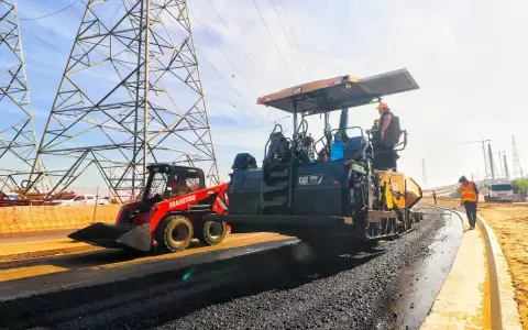 Puente H�roes del Chaco: iniciaron pavimentaci�n asf�ltica en el lado de Asunci�n