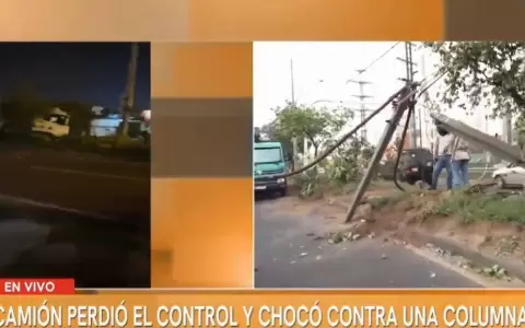 Cami�n cisterna perdi� el control sobre Madame Lynch y ocasion� un caos