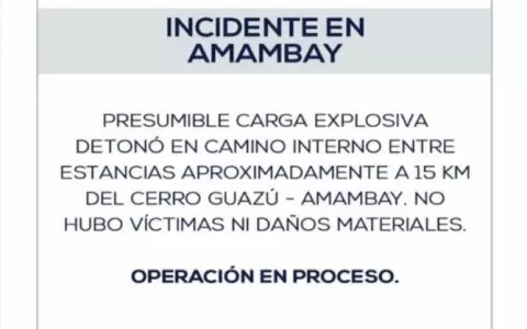 Investigan atentado en Amambay, autoridades no descartan que sea el EPP