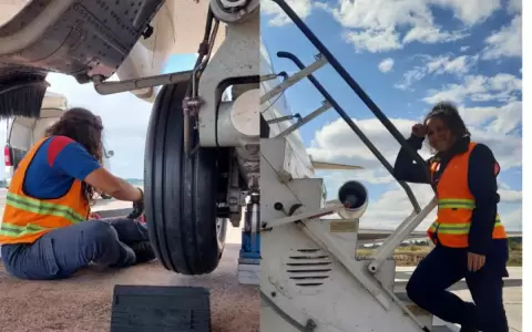 "Amo cuidar estas m�quinas": la mujer que se destaca como mec�nica de aviones
