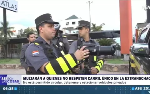 Aplican primeras multas a quienes no respetan carril �nico en la ex Transchaco