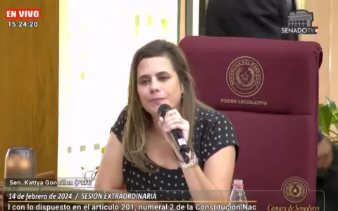 Senadora Kattya Gonz�lez aparece al final de su proceso de destituci�n