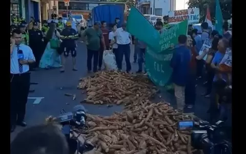 Agricultores se manifiestan frente al MAG exigiendo previsi�n ante cambio clim�tico