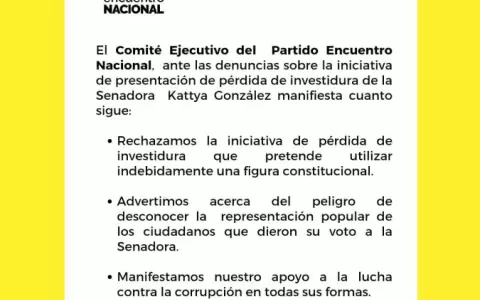 Comit� Ejecutivo del PEN emite un comunicado en apoyo a la senadora Gonz�lez