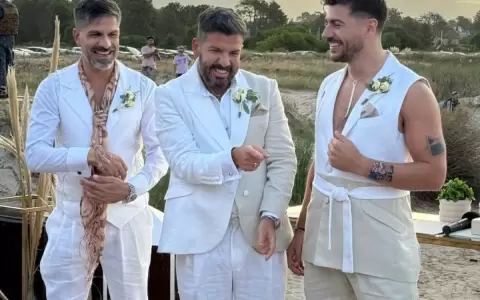 Ins�lito: tres hombres se unieron en matrimonio en Uruguay