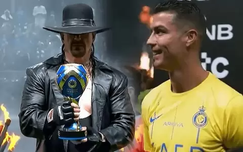 La reacci�n de Cristiano Ronaldo ante la aparici�n de The Undertaker